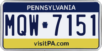 PA license plate MQW7151