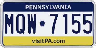 PA license plate MQW7155