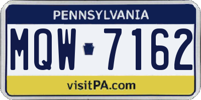 PA license plate MQW7162