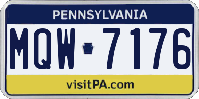 PA license plate MQW7176