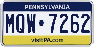 PA license plate MQW7262