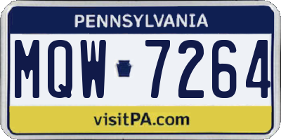 PA license plate MQW7264