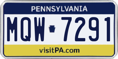 PA license plate MQW7291