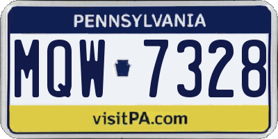 PA license plate MQW7328