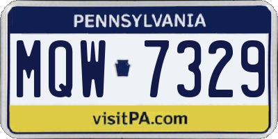 PA license plate MQW7329