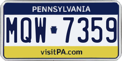 PA license plate MQW7359