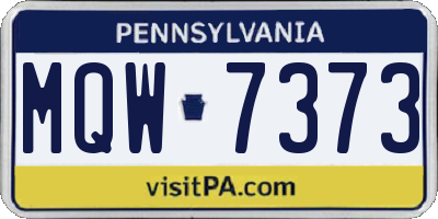 PA license plate MQW7373