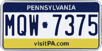 PA license plate MQW7375
