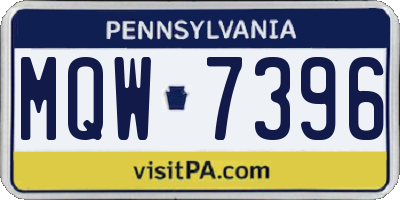 PA license plate MQW7396