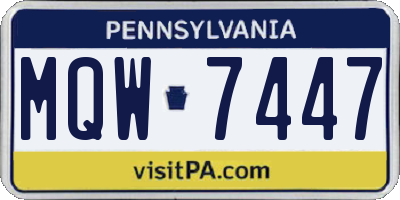 PA license plate MQW7447