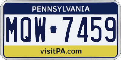 PA license plate MQW7459
