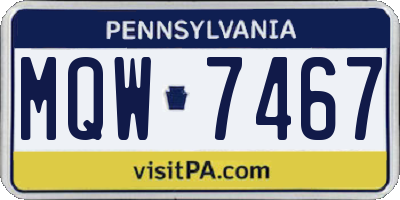 PA license plate MQW7467