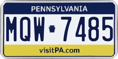 PA license plate MQW7485