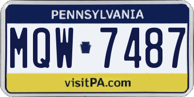 PA license plate MQW7487