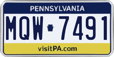 PA license plate MQW7491