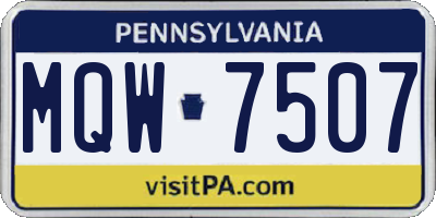 PA license plate MQW7507