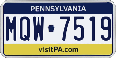 PA license plate MQW7519