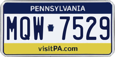 PA license plate MQW7529