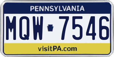 PA license plate MQW7546