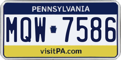 PA license plate MQW7586