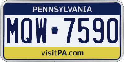 PA license plate MQW7590