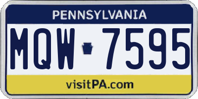PA license plate MQW7595