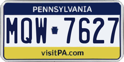 PA license plate MQW7627