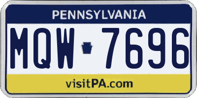PA license plate MQW7696