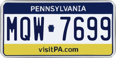 PA license plate MQW7699
