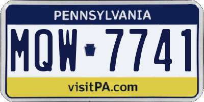 PA license plate MQW7741