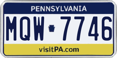 PA license plate MQW7746