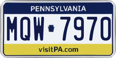 PA license plate MQW7970