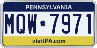 PA license plate MQW7971