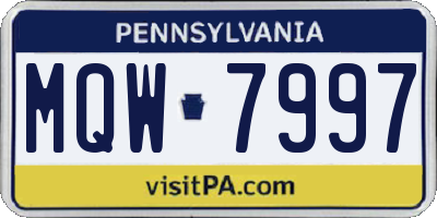PA license plate MQW7997