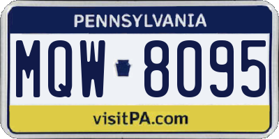 PA license plate MQW8095