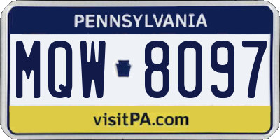 PA license plate MQW8097