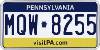 PA license plate MQW8255