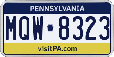 PA license plate MQW8323