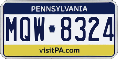 PA license plate MQW8324
