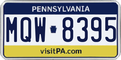 PA license plate MQW8395