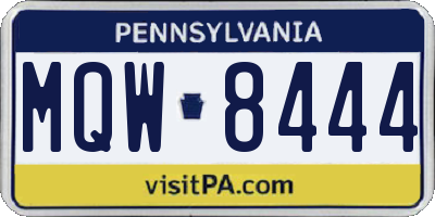 PA license plate MQW8444