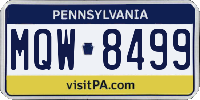 PA license plate MQW8499