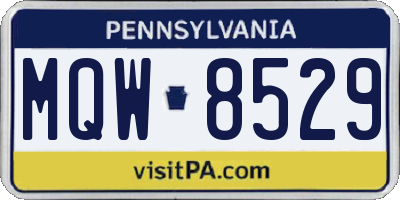 PA license plate MQW8529