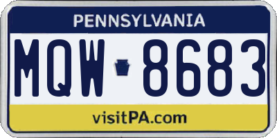 PA license plate MQW8683