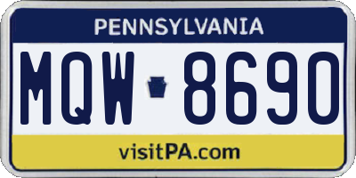 PA license plate MQW8690