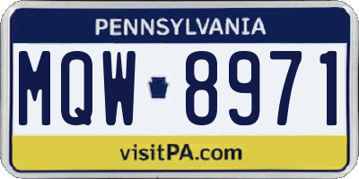 PA license plate MQW8971