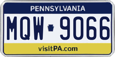 PA license plate MQW9066