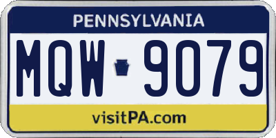 PA license plate MQW9079