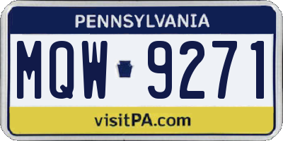 PA license plate MQW9271