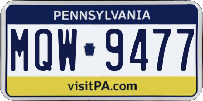 PA license plate MQW9477